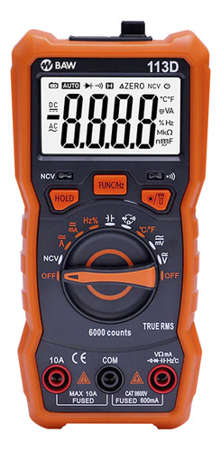 Multímetro Digital Trms Autorrango 600vca/cc: 10aca/cc Baw