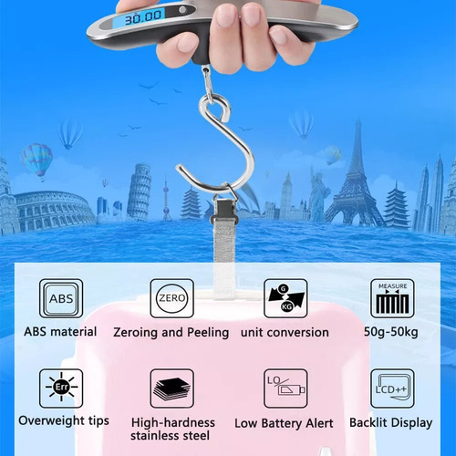 - Báscula Electrónica Portátil De 50 Kg, Escala De Pesca