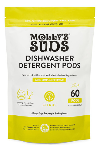 Molly's Suds Cpsulas Para Lavavajillas | Detergente Natural