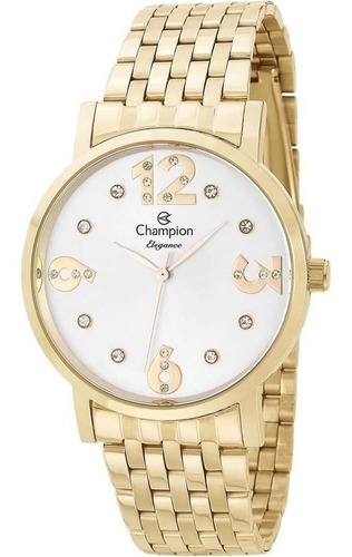 Relógio Feminino Champion Analógico Cn24262h - Dourado Cor do fundo Prateado