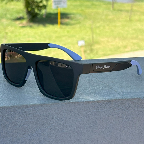 Óculos De Sol Masculino Polarizado Tr90 Resistente Haste Preto Lente Preto