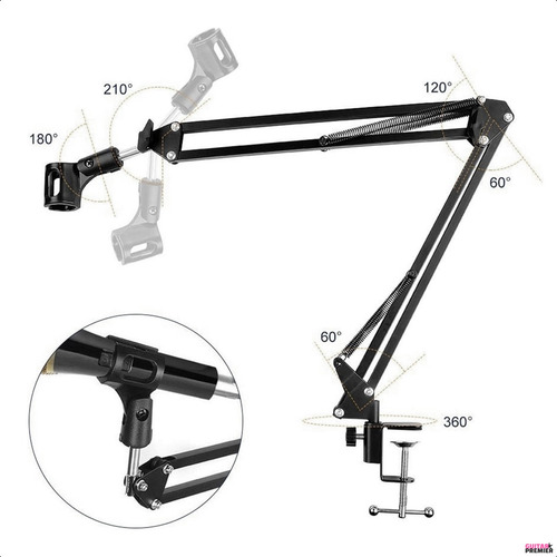 Soporte De Escritorio Brazo Articulado De Microfono + Pipeta