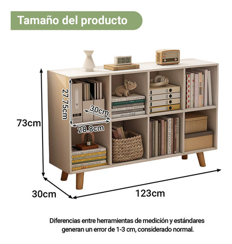 Libreros Modernos Minimalistas De Organizador Madera 8 Cubos Blanco