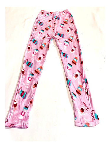 Pijama De Adulto Polar Color Rosa Con Vasitos De Cafe Comoda