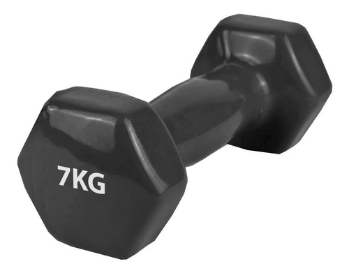 Mancuerna De Goma 7kg Pesa Ejercicio Aeróbica Negro Fitness