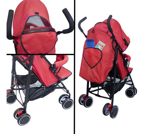 Imagen 4 de 10 de Coche De Paseo Cochecito Bebé Capota Reclinable Plegable