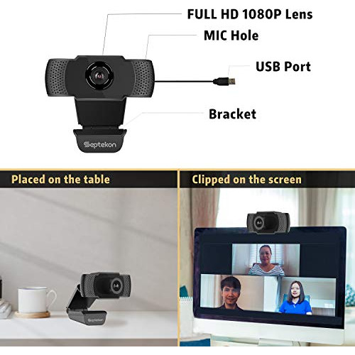 Webcam Hd Com Microfone Para Laptop/mac/tv (septekon)