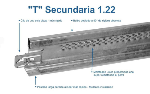 Suspensión P/ Panel De Yeso Cipriani T Conector 1.22m