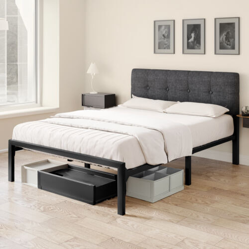 Taus Full Size Metal Bed Frame Steel Mattress Foundation Eem