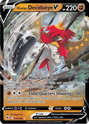 Carta Pokemon Tcg Hisuian Decidueye V (083/189)