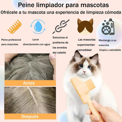 . 2 Peines Para Mascotas Autolimpiantes,elimina Enredos Y