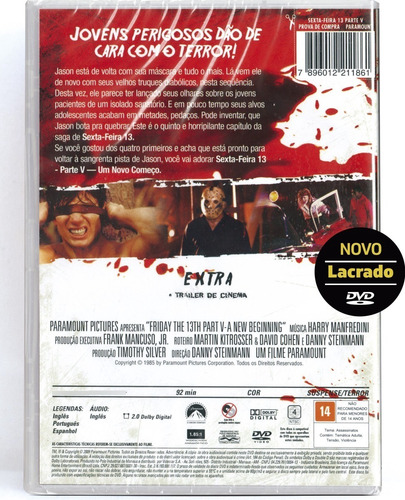 Dvd Sexta-feira 13 - Parte 5 - Um Novo Começo - Lacrado