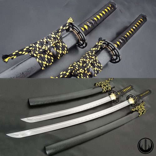 Imagem 1 de 12 de Conjunto Katana Wakizashi Daisho Espada Samurai Aço 1060