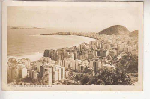 Antigua Postal Vista Aerea Copacabana Rio De Janeiro Brasil 