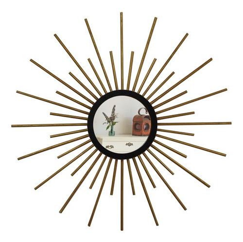Espelho Decorativo Com Moldura Mini Cintilante Dourado