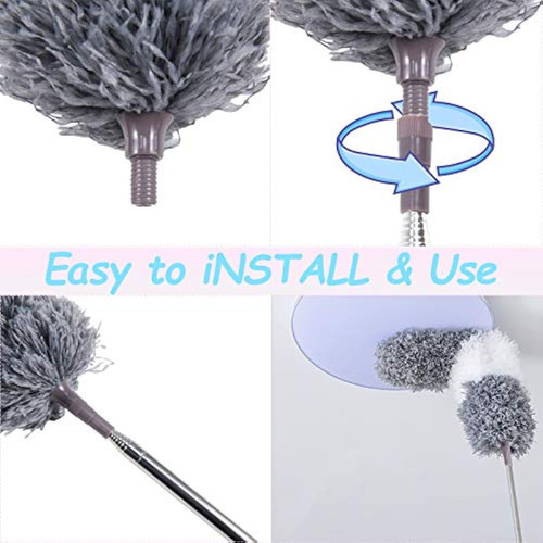 Plumero De Microfibra 4 Piezas Con Poste De Extension