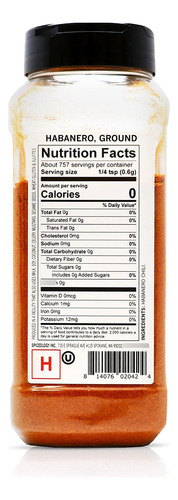 Habanero Polvo Pimienta Seca Molida 453 G Para Salsas Y Carn