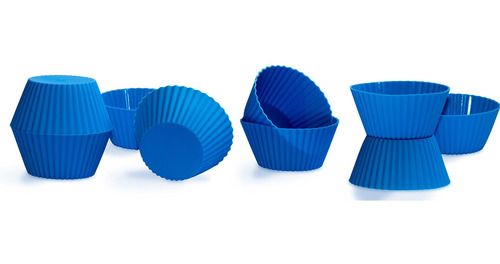 Silicone Cupcake Liners By Cie Set Of 24 Blue Muffin 3