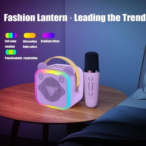 Máquina De Karaoke Mini Con 2 Micrófonos Inalámbricos