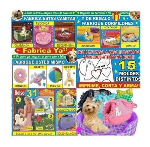 Moldes Patrones Bolsos Camas Juguetes Perros Gatos !!.