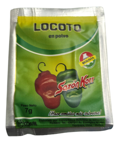 Locoto Boliviano 100% Puro 30 Sobres 3 Cajas