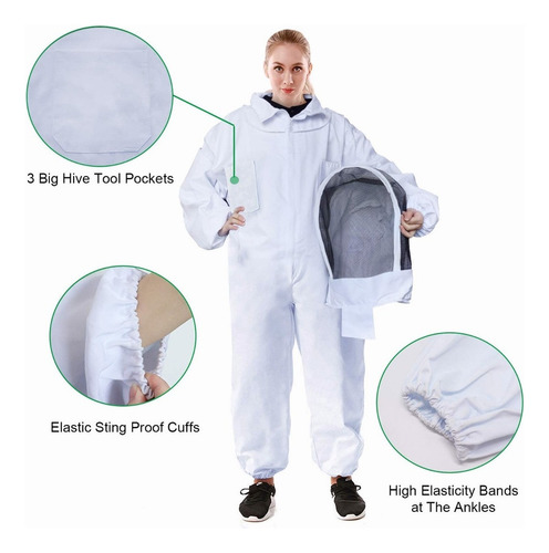 A Traje De Apicultor Completo Talla Xl Con Guantes