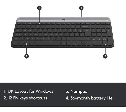 Logitech Kit Mk470 Teclado Y Mouse Slim Wireless 920-009266