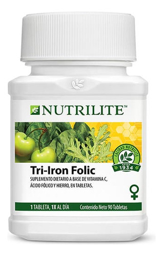 Tri Iron folic nutrilite 90 cápsulas de sabor natural