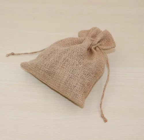 40 Bolsas Tela Yute Natural Con Jareta 8cm X 13cm Alto Cuotas