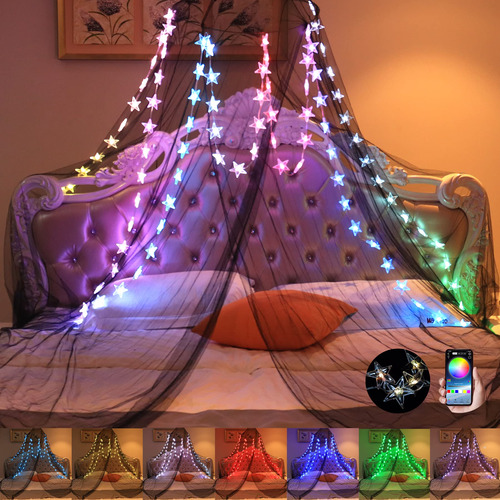 Comtelek Toldo De Cama Con Luces, Cortina De Cama Con Sincro