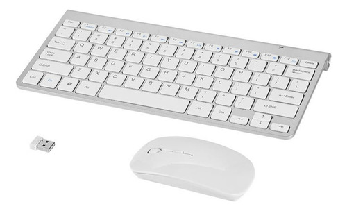 Kit De Teclado Y Mouse 2,4. Ghz Color Silver Windows Y Mac