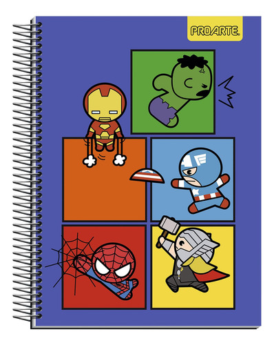 Cuaderno Triple Cuarta (17x21) Marvel Kawaii Proarte 150 Hjs