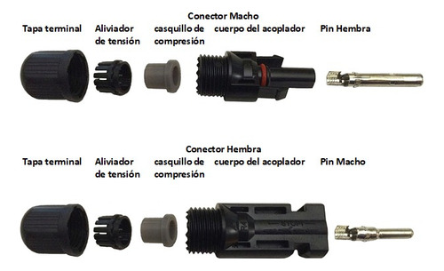 Conector Fotovoltaico Mc4 Macho Y Hembra