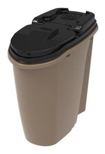 Porta Ração Dispenser Home Gold 40 Lts Gold Edition Preto