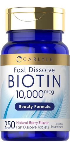 Biotina - 250 Comprimidos - 10000 Mcg Suplemento - Original