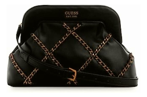 Guess Bolsa, Abey Frame Clutch Mujer, Negro (black), One