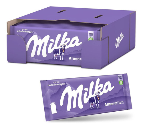 Barra De Chocolate Milka Alpenmilch, 3.5 Onzas (paquete De 2
