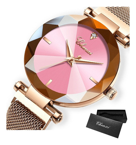 Reloj Casual De Cuarzo Inoxidable Chenxi Con Diamantes