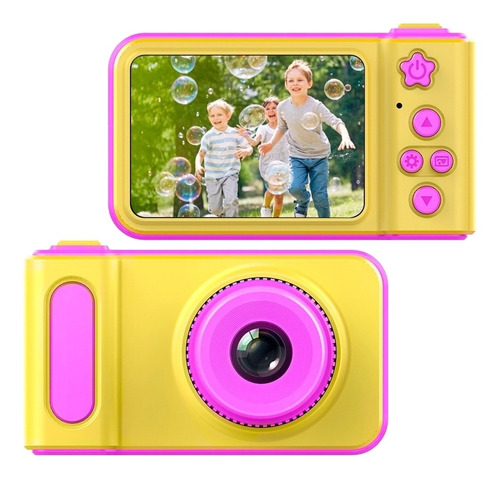 Camara Digital Niños Regalo Navidad Gadnic Ck33 Con Juegos Color Amarillo/Rosa