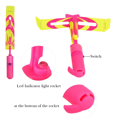 Juguetes Voladores Rocket Slingshot Modelo Led 12 Piezas