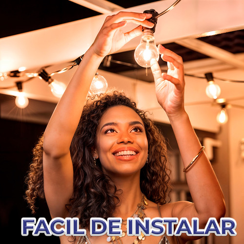 Guirnalda De Luces 7.5mts 25 Bombillas Vintage Para Exterior Luces Blanco