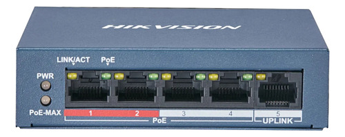 Switch Hikvision Ethernet Poe De 4 Puertos Ds-3e0105p-e/m(b)