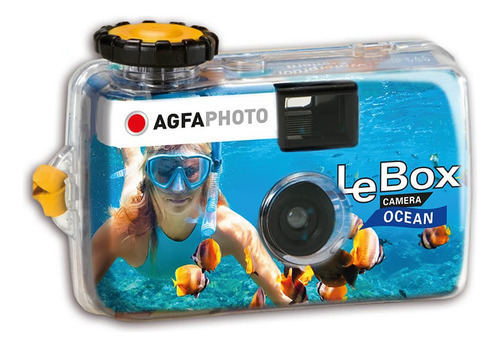 Cámara desechable Agfaphoto Lebox Ocean, impermeable, 27 poses, color azul