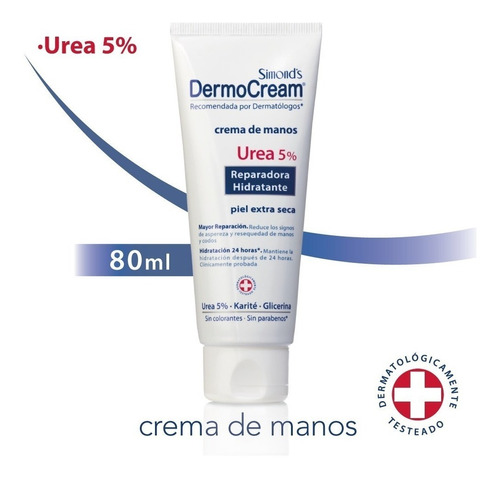 Crema De Manos Dermocream Urea 5%  Pomo 80ml