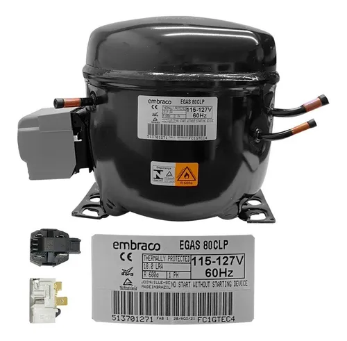 comprar Compresor Embraco 1\u002F4+hp R600 115\u002F127v Egas80clp Bajo Consum