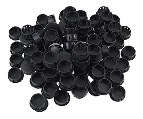 100 Pcs Plastico Negro Agujero Bloqueo Tapa W Cabeza 1  Dia