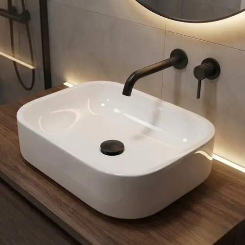 Cuba Pia De Apoio Sobrepor 37x27cm Branca Para Banheiro Lavabo Armário Gabinete Suspenso Luce - Orcia