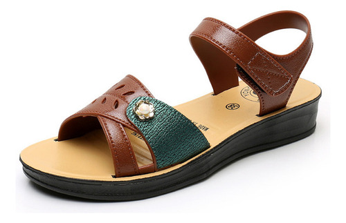 Sandalias Verano Mujer Zapatos Cómodos Cuero Pu 2