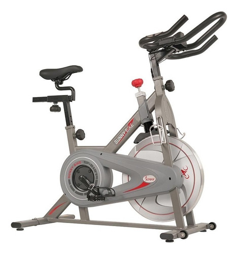 Bicicleta fija Sunny Health & Fitness SF-B1879 para spinning color gris y rojo