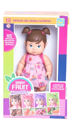 Boneca Baby Fruit Coleção Com Cheirinho Chocolate 24 Cm